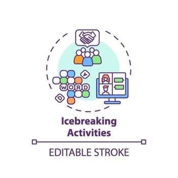 Icebreaking activities concept icon vector