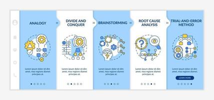 Problem solving tactics onboarding vector template