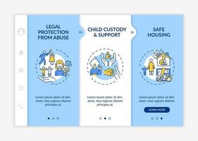 Domestic violence survivors support onboarding vector template