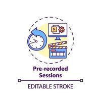 Pre-recorded sessions concept icon vector