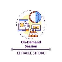 On-demand session concept icon vector