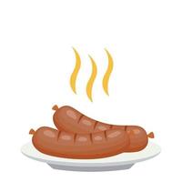 grilled sausages design vector