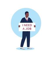 Problem with employment flat concept vector illustration