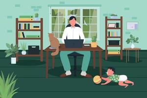 Work life balance flat color vector illustration