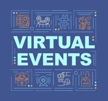 banner de conceptos de palabra de eventos virtuales vector