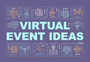 banner de conceptos de palabra de ideas de eventos virtuales vector