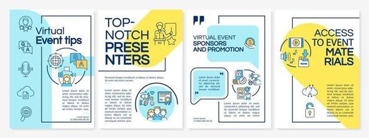 Virtual event tips brochure template vector