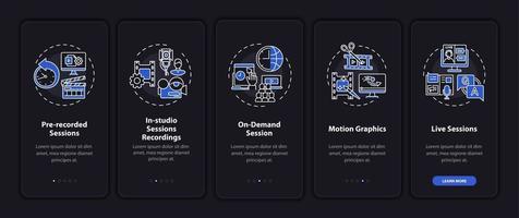 Remote gathering content onboarding mobile app page screen with concepts vector