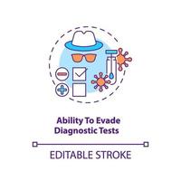 Ability to evade diagnostic tests concept icon vector