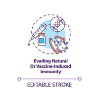 Evading natural or vaccine induced immunity concept icon