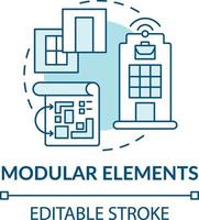 icono de concepto de elementos modulares vector