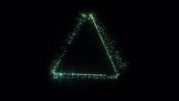 espiral de brillo verde en forma de triángulo