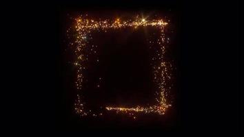 Orange and Gold Sparkling Form Spirals Into Square Shape video