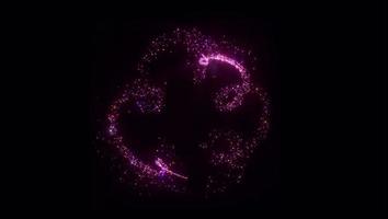 Purple Sparkling Particles Spiral Into Curve Shape video