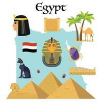 Egypt icons set vector