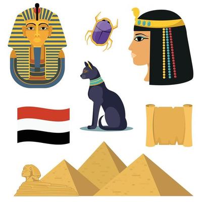 Egypt icons set