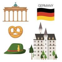 germany icons set vector