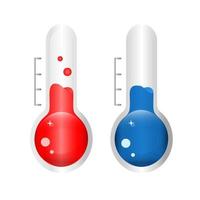 Vector thermometer. Cold and hot weather icon. White background. Flat vector indicator illustration.