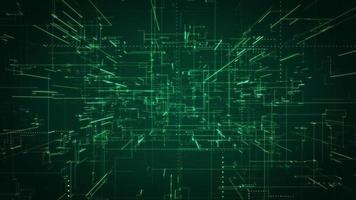 Animated Green Hi-Tech Line Structure Abstract Background video