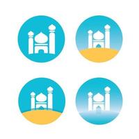 set icon of mosque flat design vector image