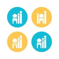 set icon of mosque flat design vector image