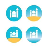 set icon of mosque flat design vector image