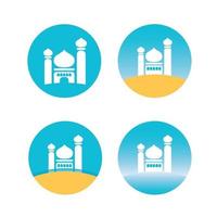 set icon of mosque flat design vector image