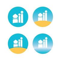 set icon of mosque flat design vector image