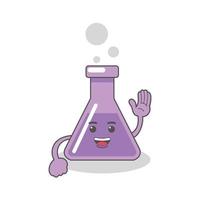 purple chemical bottle with faces vector image