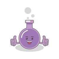 purple chemical bottle with faces vector image