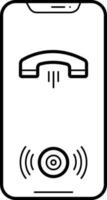 Line icon for call on speaker vector