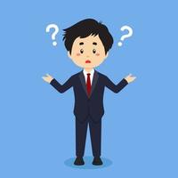 Businessman Confused with Question Mark vector