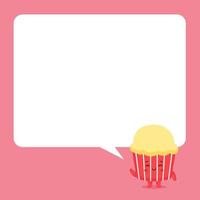 Cute Cake with Speech Bubbles vector