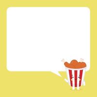 Cute Bucket Fried Chicken with Speech Bubbles vector