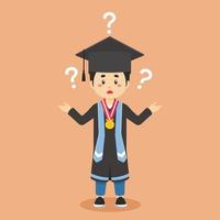 Graduation Confused with Question Mark vector