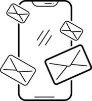 icono de línea para la aplicación de correo electrónico vector