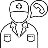 Line icon for doctor on call vector
