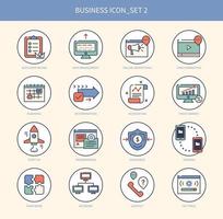 business icon set. hand drawn style vector design illustrations.