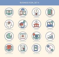 business icon set. hand drawn style vector design illustrations.