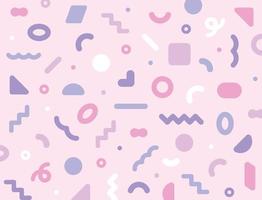 Cute pink figures are scattered around. Simple pattern design template. vector