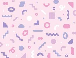 Cute pink figures are scattered around. Simple pattern design template. vector