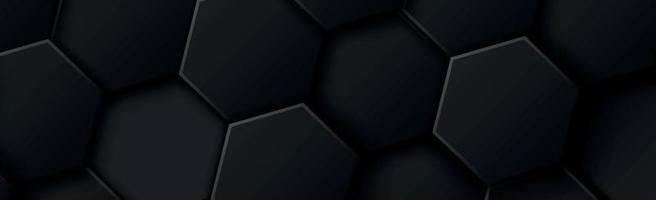 Abstract hexagons black on a black and gray background vector