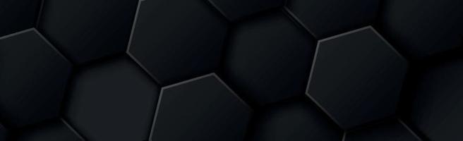 Abstract hexagons black on a black and gray background vector