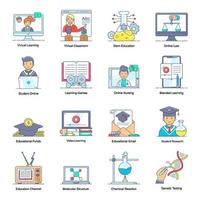 E Learning and  Virtual Learning vector