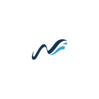 W,Water Wave Icon Logo Template vector