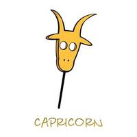 Capricorn zodiac sign accessory flat cartoon vector illustration. Golden goat mask object. Astrological horoscope celestial symbols. Masquerade party, carnival element. Isolated hand drawn item 2229117 Vector Art at Vecteezy