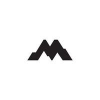 m, letra, montaña, logotipo, icono vector