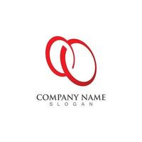 abstract red circle logo vector template