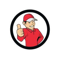 Cartoon character good boy delivery illustration vector