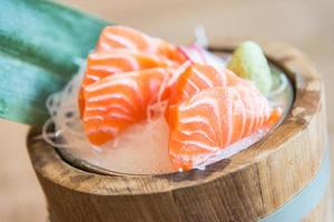 Raw fresh Salmon sashimi photo